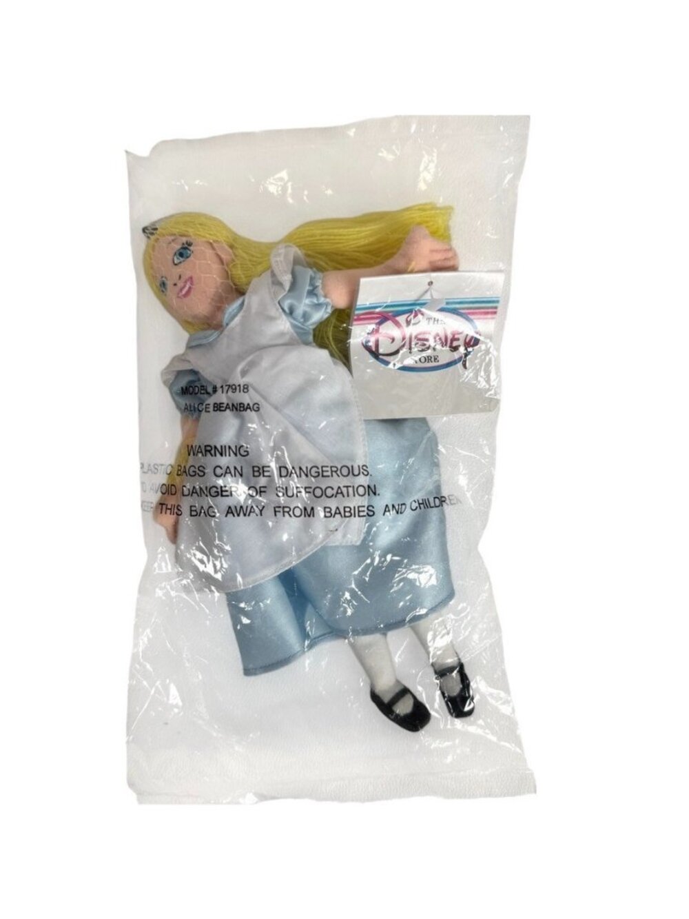 Vintage Disney Store Alice Mini Bean Bag Plush Sealed NEW